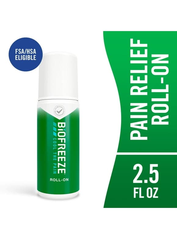 Biofreeze Pain Relief Roll-On, Back Knee Muscle Joint and Arthritis Pain Relievers, 2.5 fl oz Menthol