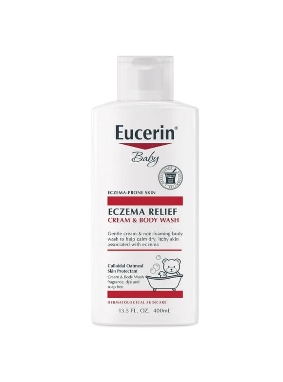 Eucerin Baby Eczema Relief Cream Body Wash, Fragrance Free, 13.5 fl oz Bottle