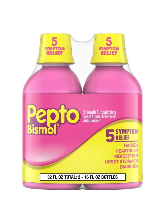 Pepto Bismol Liquid, Upset Stomach & Diarrhea Relief, Over- the-Counter Medicine, 2x16 oz