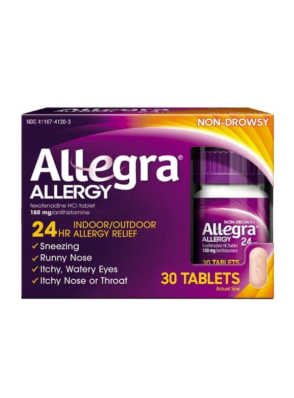 Allegra Adult 24HR Tablet (30 Ct, 180 mg), Allergy Relief