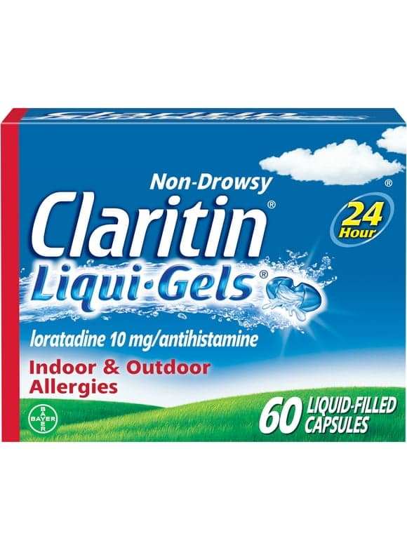 Claritin 24 Hour Non-Drowsy Allergy Relief Liqui-Gels, 10 mg, 60 Ct