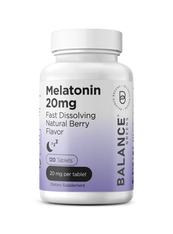 Melatonin 20mg, 100% Drug Free, Fast-Dissolve 120 Tablets - Natural Sleep Aid, Experience Serene, Restful Nights