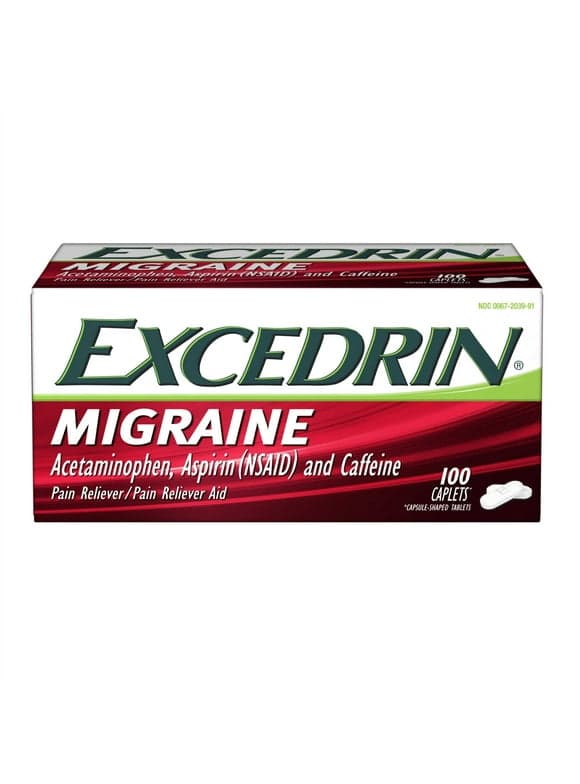 Excedrin Migraine Caplets for Migraine Headache Relief - 100 Count